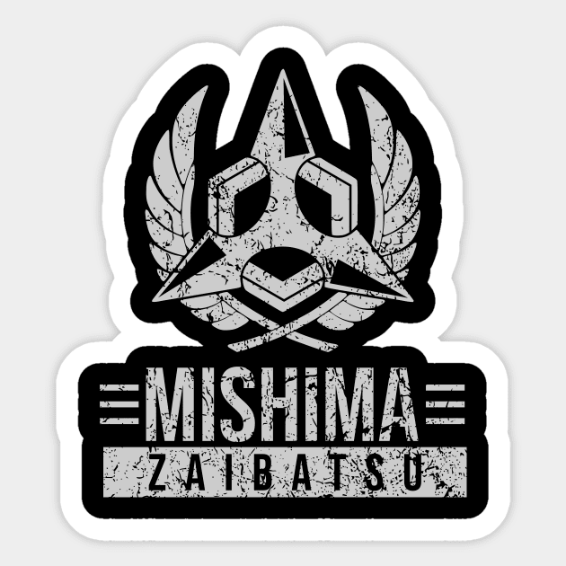 Mishima Zaibatsu Distressed Sticker by Vault Emporium